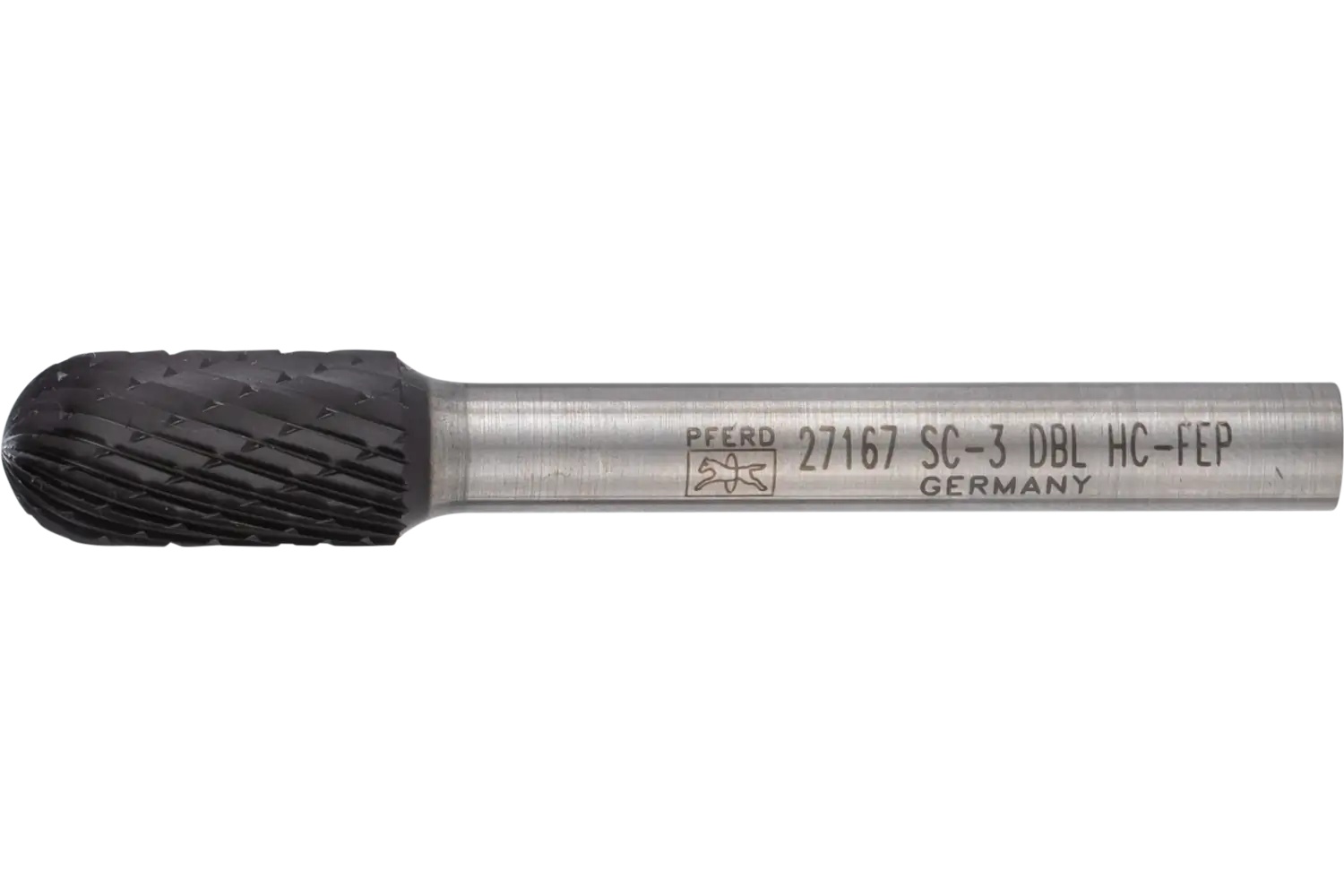 Picture of Pferd HICOAT® Carbide Bur SC-3 Cylindrical Radius End DC 3/8" x 3/4" x 1/4" Shank